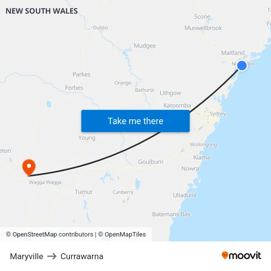 Maryville to Currawarna map