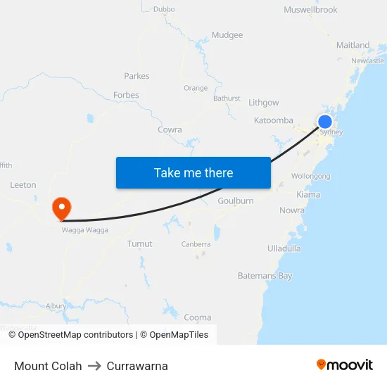 Mount Colah to Currawarna map