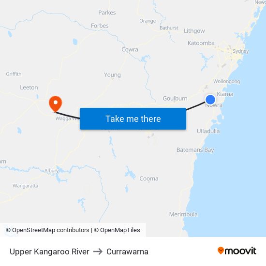 Upper Kangaroo River to Currawarna map