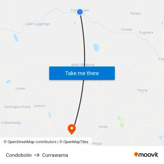 Condobolin to Currawarna map