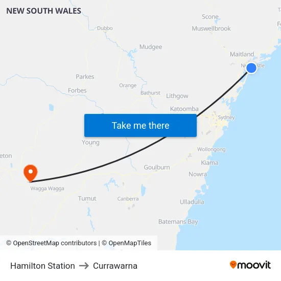 Hamilton Station to Currawarna map