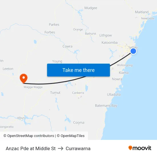 Anzac Pde at Middle St to Currawarna map