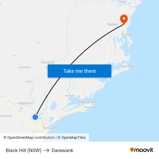 Black Hill (NSW) to Darawank map