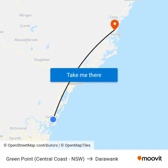 Green Point (Central Coast - NSW) to Darawank map