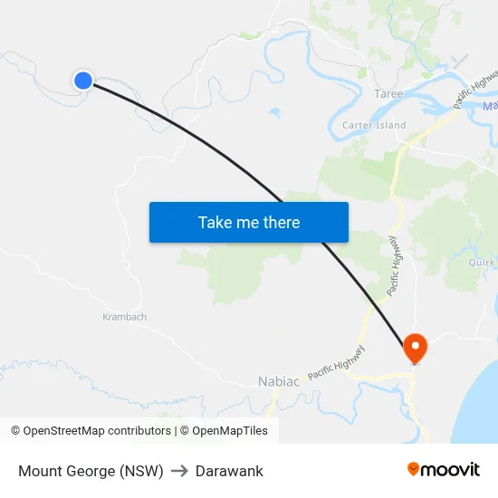 Mount George (NSW) to Darawank map
