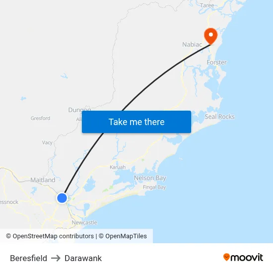 Beresfield to Darawank map