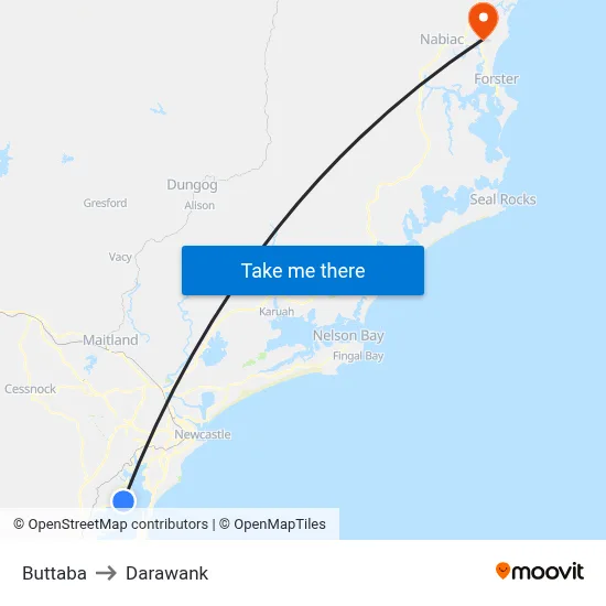 Buttaba to Darawank map
