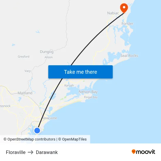 Floraville to Darawank map