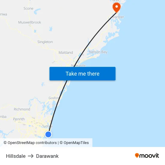 Hillsdale to Darawank map