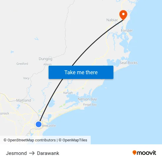 Jesmond to Darawank map