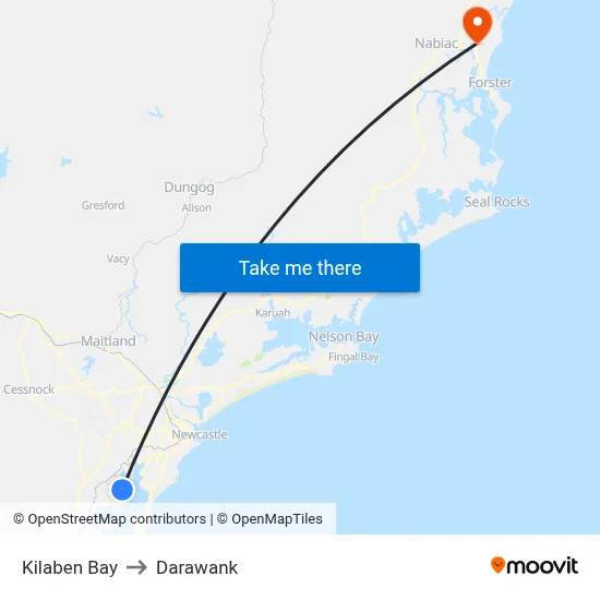Kilaben Bay to Darawank map