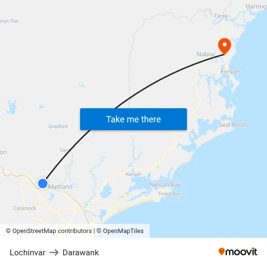 Lochinvar to Darawank map