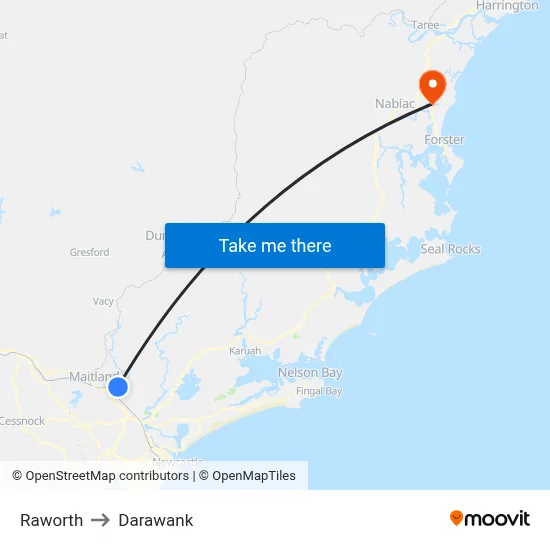 Raworth to Darawank map
