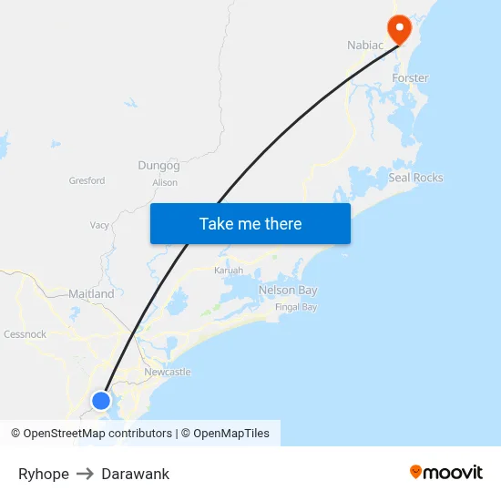 Ryhope to Darawank map
