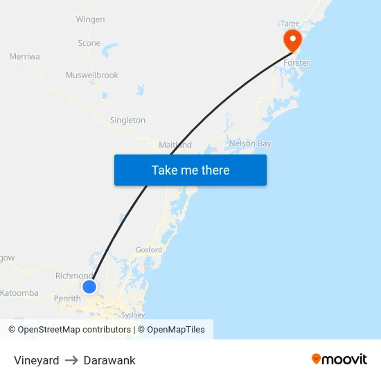 Vineyard to Darawank map