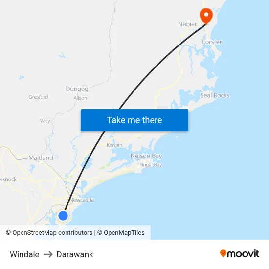 Windale to Darawank map