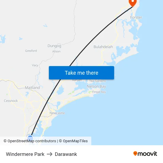 Windermere Park to Darawank map