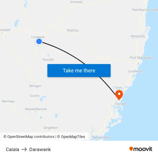 Calala to Darawank map