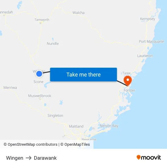 Wingen to Darawank map