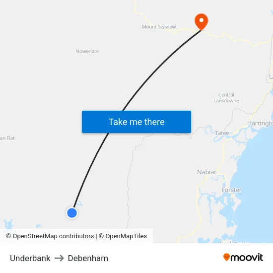 Underbank to Debenham map