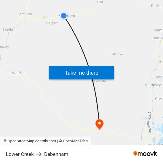 Lower Creek to Debenham map