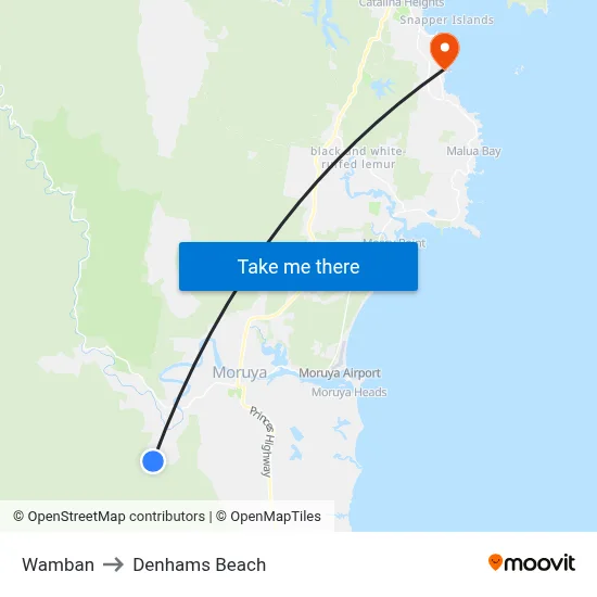 Wamban to Denhams Beach map