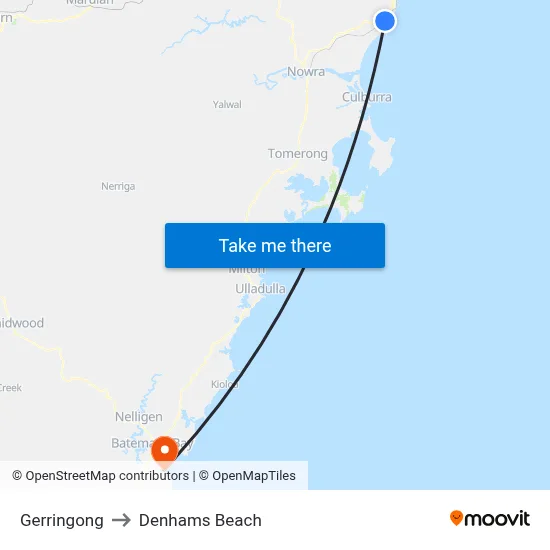 Gerringong to Denhams Beach map