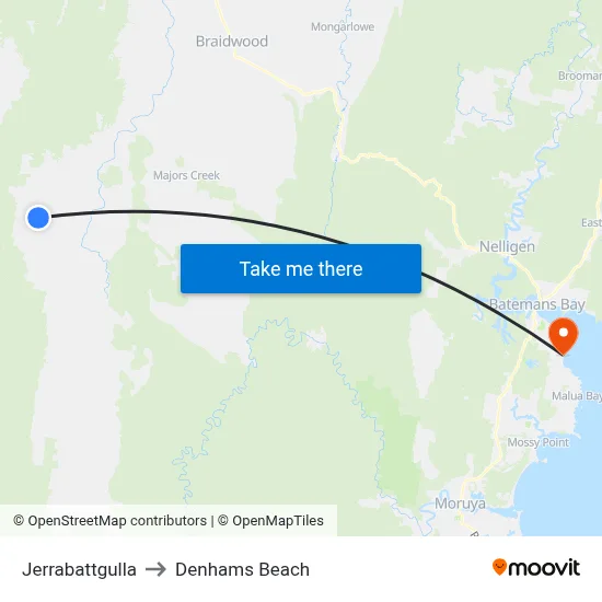 Jerrabattgulla to Denhams Beach map