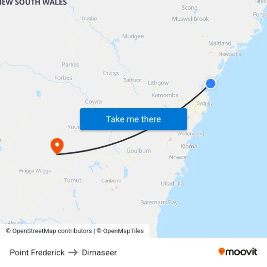 Point Frederick to Dirnaseer map