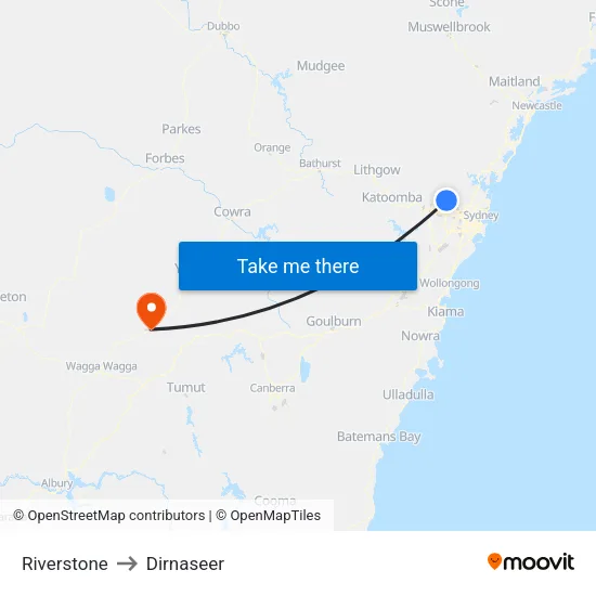 Riverstone to Dirnaseer map