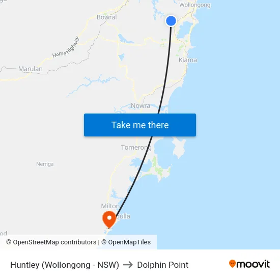 Huntley (Wollongong - NSW) to Dolphin Point map