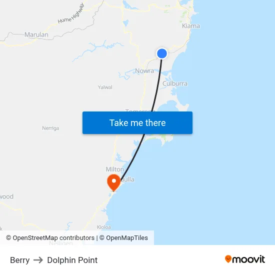 Berry to Dolphin Point map