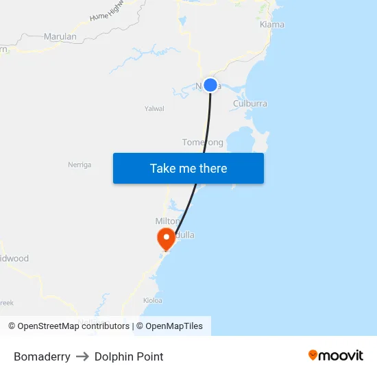 Bomaderry to Dolphin Point map