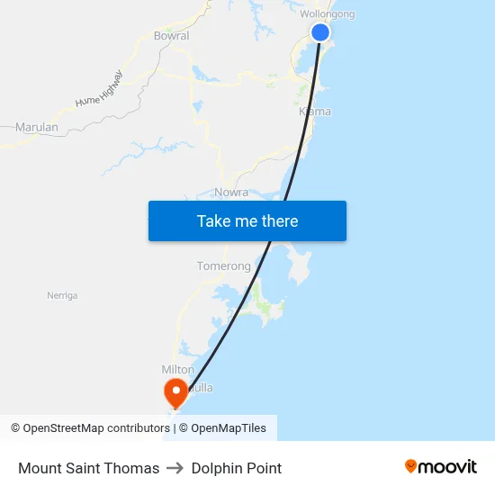 Mount Saint Thomas to Dolphin Point map