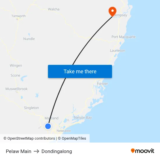 Pelaw Main to Dondingalong map