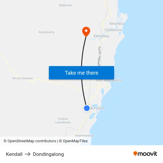 Kendall to Dondingalong map