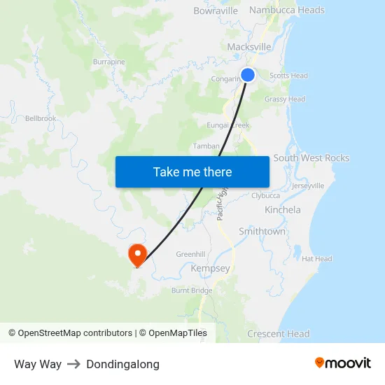 Way Way to Dondingalong map