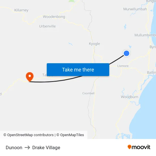 Dunoon to Drake Village map