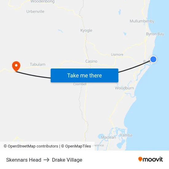 Skennars Head to Drake Village map