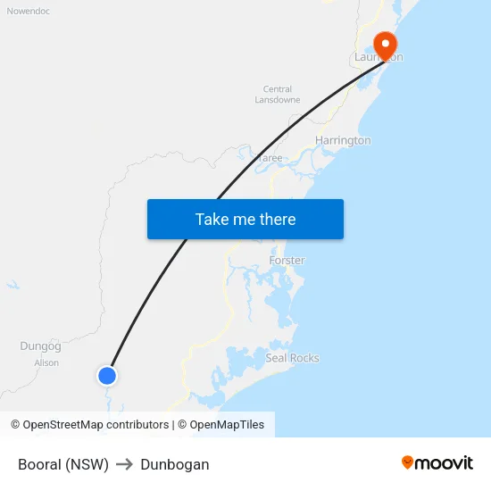 Booral (NSW) to Dunbogan map