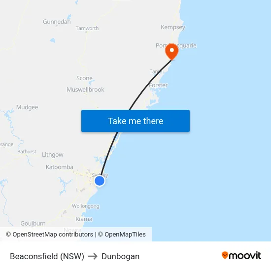 Beaconsfield (NSW) to Dunbogan map
