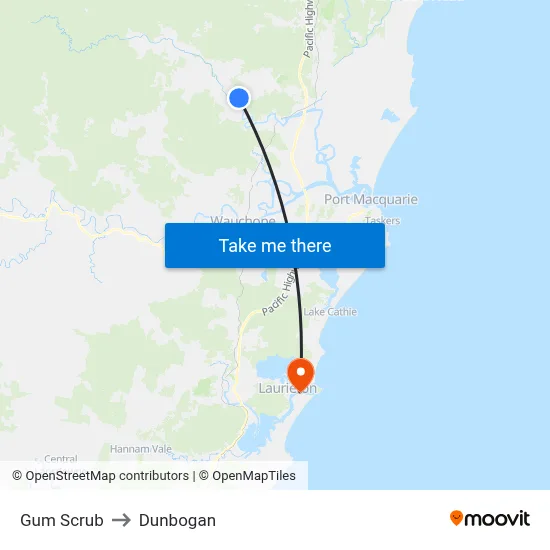 Gum Scrub to Dunbogan map