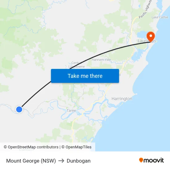Mount George (NSW) to Dunbogan map