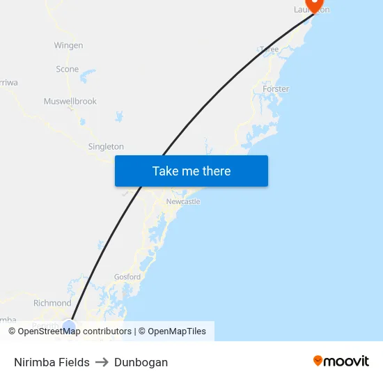 Nirimba Fields to Dunbogan map
