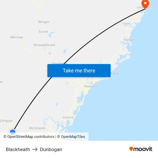 Blackheath to Dunbogan map