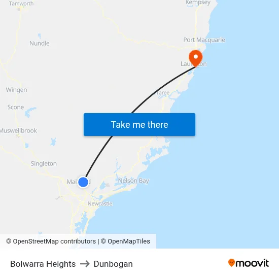 Bolwarra Heights to Dunbogan map