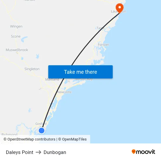 Daleys Point to Dunbogan map