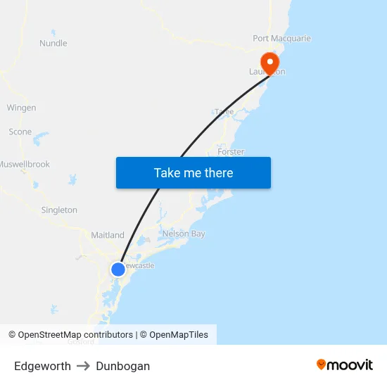 Edgeworth to Dunbogan map