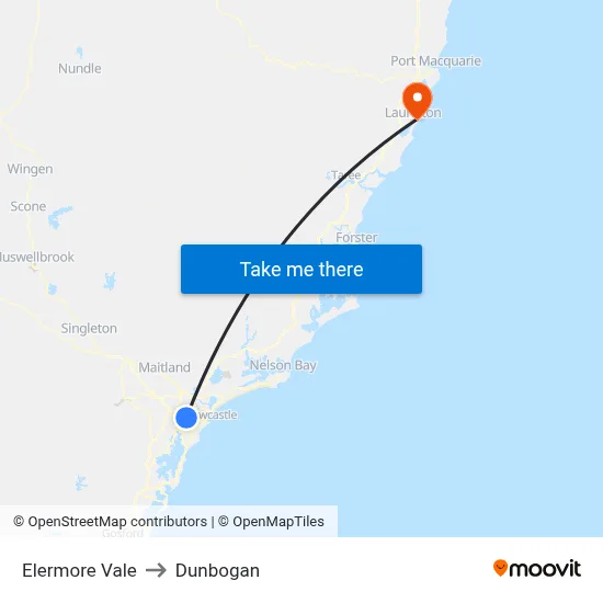 Elermore Vale to Dunbogan map