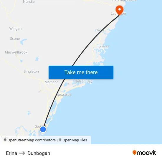 Erina to Dunbogan map